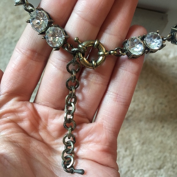 J. Crew-style coral/crystal statement necklace - Picture 3 of 3